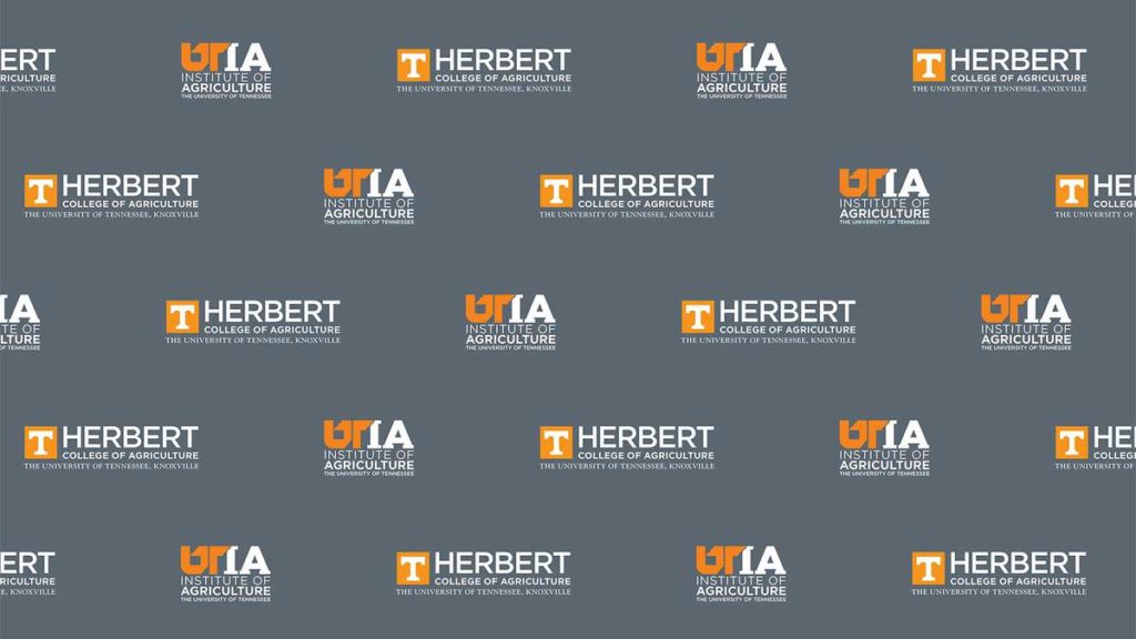 The UT Institute of Agriculture and Herbert College of Agriculture logos alternate on a slate gray background